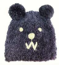 Touca Preta Lã Urso