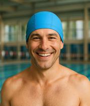 Touca pu adulto para natação profissional cor:azul Touca pu adulto para natação profissional cor:azul