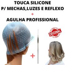 Touca Romana Em Silicone + Agulha P/ Mechas Original Hairdo!