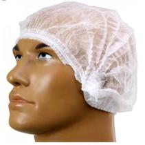 Touca sanfonada descartável branca cx com 2500und (25pct c/100und)