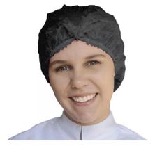 Touca Sanfonada Descartável em TNT Preto - Pacote com 400 Toucas