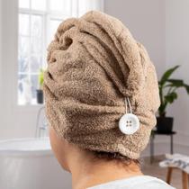 Touca Seca Cabelo 100% Algodão Camurça- pós banho touca secadora