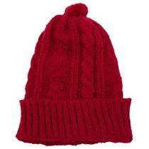 Touca Tamine I22 Vermelho para Bebê - Gorro Trança com Bola