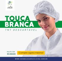 Touca tnt descartável pacote c/ 100 unidades - sos beleza brasileira