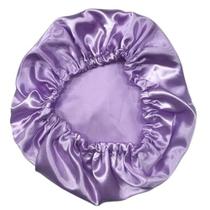 Touca Toca Cetim Seda Dormir Banho Anti Frizz - Lilás