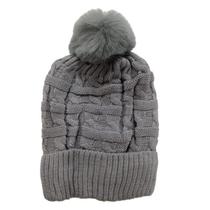 Touca Tricô de Lã com Pompom Adulto Gorro Inverno Forrada