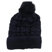 Touca Tricô de Lã com Pompom Adulto Gorro Inverno Forrada