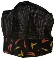 Touca Tule com Aba Lisa em Tecido Pimenta - Lamare - Ref. 36T