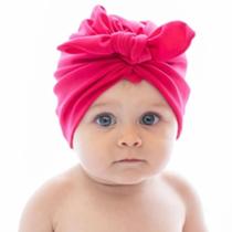 Touca Turbante Bebê com Laço Malha Gel