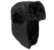 Touca Ushanka Preta Gorro Chaves Russa Aviador Frio Lã Proteção Orelhas Aviador Inverno