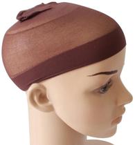 Touca Wig de Nylon e Poliéster Marrom - Kit com 2 Unidades