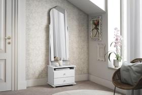 Toucador / Mesa de Cabeceira MG Com Espelho Articulado Cor Branco Acetinado