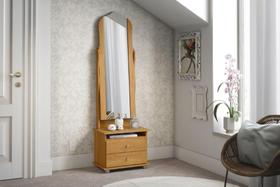 Toucador / Mesa de Cabeceira NEW Com Espelho Grande Articulado Cor Cinamomo