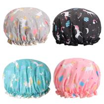 Toucas de banho Tbestmax Unicorn para mulheres e meninas, pacote com 4 Toucas de banho Tbestmax Unicorn para mulheres e meninas, pacote com 4