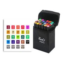 Touch Conjunto De Canetas Marcador Permanente Ponta Dupla 24 Cores