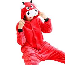 Touro Vermelho Adulto Pijama Kigurumi Fantasia