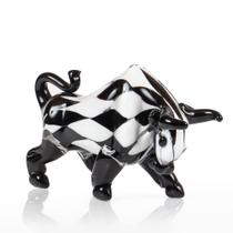 Touro Xadrez Murano Preto e Branco