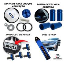 Tow Strap+trava Parachoque+tampa Valvula Red+parafuso - Azul