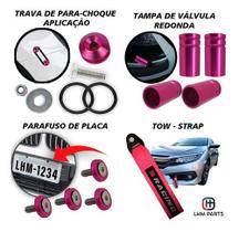 Tow Strap+trava Parachoque+tampa Válvula Red+parafuso - Rosa - P2 ACESSÓRIOS