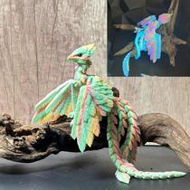 Toy Aesinos, pavão impresso em 3D, arco-íris articulado de 23,4 cm