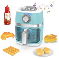 Toy Air Fryer Kitchen Playset Cewuky com alimentos que mudam de cor Toy Air Fryer Kitchen Playset Cewuky com alimentos que mudam de cor