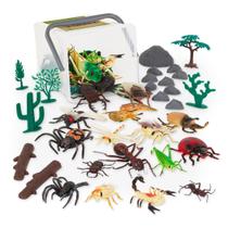 Toy Animal Bucket Terra da Battat Bugs & Reptiles 60 peças