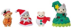 Toy Calico Critters Happy Christmas Friends com 4 bonecas
