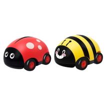 Toy Car Cartoon Insect Inertia Pull-back, 2 peças para crianças Toy Car Cartoon Insect Inertia Pull-back, 2 peças para crianças