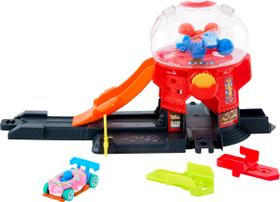 Toy Car Track Set Hot Wheels Gumball Machine com veículo Toy Car Track Set Hot Wheels Gumball Machine com veículo