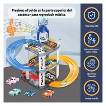 Toy Car Tracks Elevator Race Music Kids com 2 carros de brinquedo