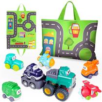 Toy Cars FunMission Baby Boy 18 m ou mais com bolsa de armazenamento, pacote com 7