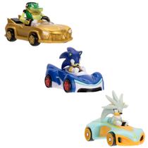 Toy Cars Sonic The Hedgehog 1:64 Die-Cast, pacote com 3 itens colecionáveis