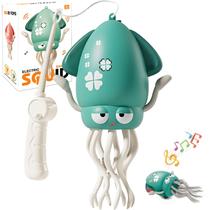 Toy Dancing Squid Magic Crawling Octopus Tummy Time com luz