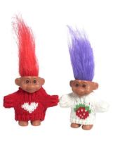 Toy Figure Cutextris, 2 peças de suéter vintage Troll Dolls