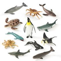 Toy Figure RECUR Shark Toys, conjunto de 12 peças pintadas à mão