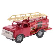 Toy Fire Ladder Truck Inertia Friction Movido a Estanho Vermelho