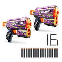 Toy Foam Blaster XShot Skins Flux Blaster com 16 dardos, pacote com 2
