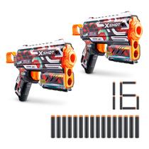 Toy Foam Blaster XShot Skins Flux Blaster com 16 dardos, pacote com 2