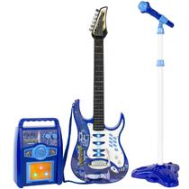 Toy Guitar Best Choice Products Kids Electric com 6 músicas em azul