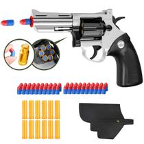 Toy Gun Unseki Soft Bullet Revolver Foam Blaster Silver