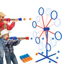 Toy Guns AONTESS, pacote com 2 pistolas pneumáticas com conjunto de alvos rotativos