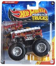 Toy Hot Wheels Monster Trucks HW 5 Alarm 1/8 em escala 1/8 com carro