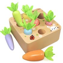 Toy KMTJT Macron Carrot Harvest Game Wooden para 1-3 anos
