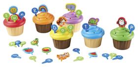 Toy Learning Resources ABC Cupcake Party Toppers 64 peças