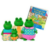 Toy Li'l Woodzeez The Croakalily Frog Family com livro de histórias