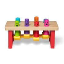 Toy Melissa & Doug Deluxe Pounding Bench de madeira com martelo