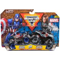 Toy Monster Truck Monster Jam Marvel Capitão América Vs Soldado Invernal 1:64