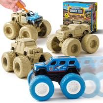 Toy Monster Trucks IJIGU Mystery Wash Reveal, pacote com 4 meninos de 3 a 7 anos