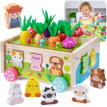Toy Montessori Wooden Farm KMTJT para bebês de 12 a 18 meses