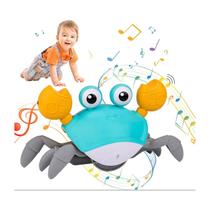 Toy Musical Crab com luz LED, sensor, bateria recarregável